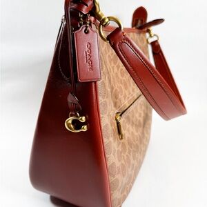 Coach Signature Cary Shoulder Bag Crossbody – Brown Canvas & Leather